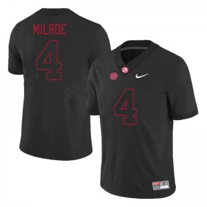 #4 Jalen Milroe Alabama Crimson Tide Black Men's Jersey College Football Replica 205972-311
