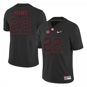 #22 Justice Haynes The Tide Black Men's Jerseys College Football Replica 181194-698