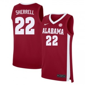 #22 Aiden Sherrell Crimson Tide Crimson Mens Jerseys High School College Basketball 402002-672