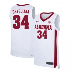#34 Collins Onyejiaka The Tide White Men's Jerseys 2025-26 College Basketball 666205-440
