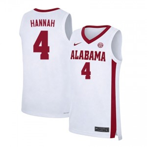 #4 Davion Hannah Alabama White Men's Jerseys Official College Basketball 435720-408