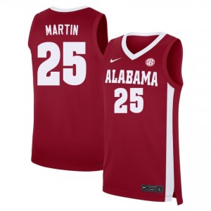 #25 Jacob Martin Bama Crimson Mens Jerseys University College Basketball 875769-467