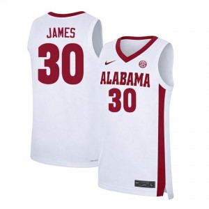 #30 Klark James Bama White Men's Jersey Replica College Basketball 916845-315