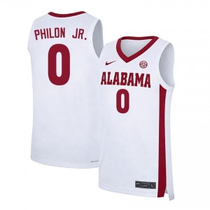 #0 Labaron Philon Jr. University of Alabama White Men's Jerseys Game College Basketball 868543-898