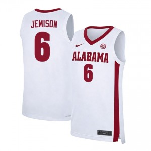 #6 London Jemison Bama White Men's Jerseys Replica College Basketball 945902-771