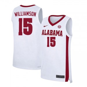 #15 Noah Williamson Bama White Men's Jersey High School College Basketball 142688-245