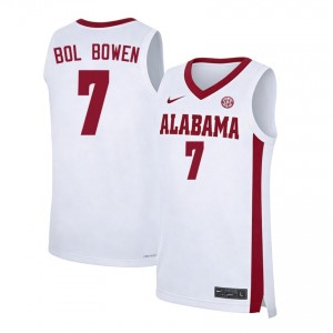 #7 Taylor Bol Bowen University of Alabama White Men's Jersey Player College Basketball 453242-405
