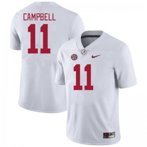 #11 Jihaad Campbell Alabama Crimson Tide White Men Jerseys College Football Limited 179258-655