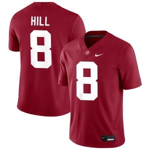#8 Justin Hill Crimson Crimson Mens Jersey College Football Limited 974310-106