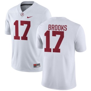 #17 Lotzeir Brooks Alabama Crimson Tide White Men's Jersey College Football Official 384236-863