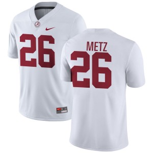 #26 Luke Metz Alabama Crimson Tide White Men's Jersey College Football NCAA 176833-416