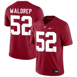 #52 Mal Waldrep Alabama Crimson Men Jersey College Football University 584108-670