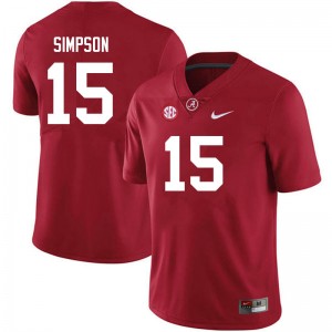 #15 Ty Simpson University of Alabama Crimson Men's Jersey College Football Replica 882477-935