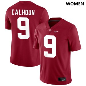 #9 Cameron Calhoun Alabama Crimson Tide Crimson Womens Jerseys College Football Replica 840195-635