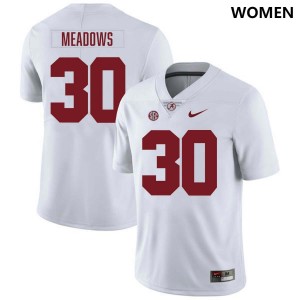 #30 Derek Meadows Crimson White Womens Jerseys College Football Replica 550324-486