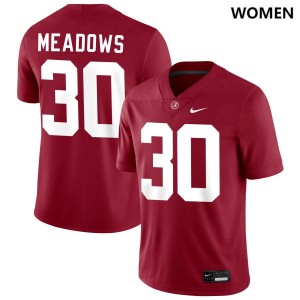 #30 Derek Meadows The Tide Crimson Women's Jerseys College Football Replica 540783-424