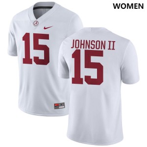 #15 Duke Johnson II Bama White Women's Jerseys College Football Game 828879-181