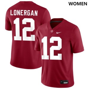 #12 Dylan Lonergan Alabama Crimson Women's Jerseys College Football Replica 879561-691