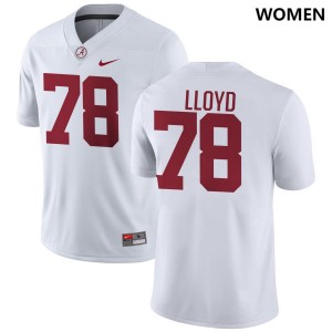 #78 Jackson Lloyd University of Alabama White Women Jersey College Football Player 919561-624