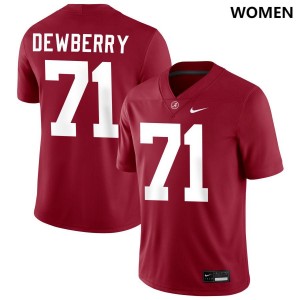 #71 Kam Dewberry The Tide Crimson Women's Jersey College Football Official 568904-874