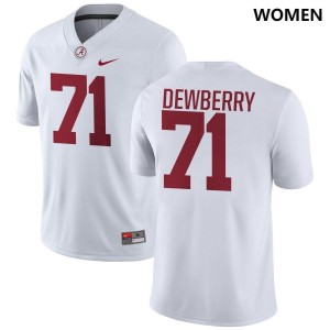 #71 Kam Dewberry University of Alabama White Womens Jersey College Football Official 997453-888