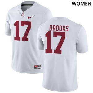 #17 Lotzeir Brooks Bama White Women's Jerseys College Football Stitched 755576-860