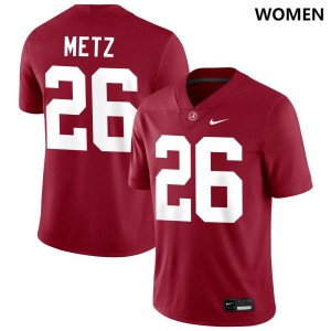 #26 Luke Metz Alabama Crimson Tide Crimson Women Jersey College Football Limited 586933-774