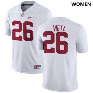 #26 Luke Metz The Tide White Women's Jersey College Football University 706183-254
