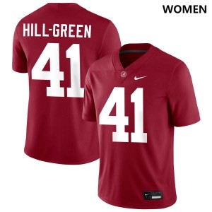 #41 Nikhai Hill-Green Alabama Crimson Tide Crimson Women Jersey College Football NCAA 598993-610