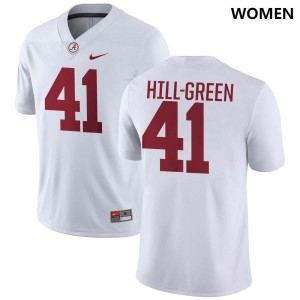 #41 Nikhai Hill-Green Crimson White Womens Jersey College Football Limited 428899-901