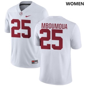 #25 Steve Bolo Mboumoua Bama White Women's Jerseys College Football Alumni 696423-339