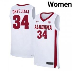 #34 Collins Onyejiaka University of Alabama White Womens Jersey Alumni College Basketball 648702-927