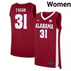 #31 Jack Fagan University of Alabama Crimson Womens Jerseys Alumni College Basketball 982969-402