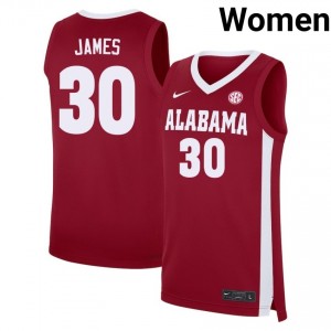 #30 Klark James Roll Tide Crimson Women's Jerseys University College Basketball 697154-794