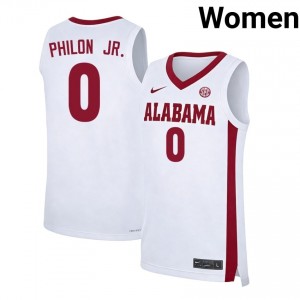 #0 Labaron Philon Jr. Bama White Womens Jerseys Alumni College Basketball 313240-834