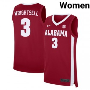 #3 Latrell Wrightsell Alabama Crimson Womens Jersey High School College Basketball 567869-950