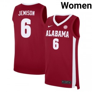 #6 London Jemison University of Alabama Crimson Women's Jersey Alumni College Basketball 446813-802