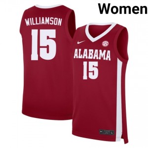 #15 Noah Williamson Crimson Tide Crimson Women's Jersey Alumni College Basketball 249091-541