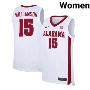 #15 Noah Williamson Alabama White Women's Jerseys Embroidery College Basketball 712452-804