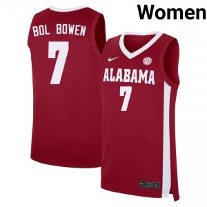 #7 Taylor Bol Bowen Roll Tide Crimson Women Jersey Limited College Basketball 833277-790