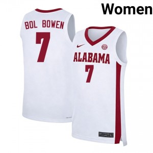 #7 Taylor Bol Bowen Alabama White Women's Jerseys Official College Basketball 344944-395