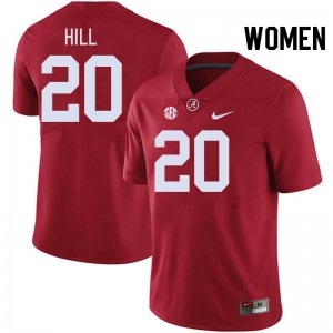 #20 Daniel Hill University of Alabama Crimson Women Jerseys College Football Player 324528-119