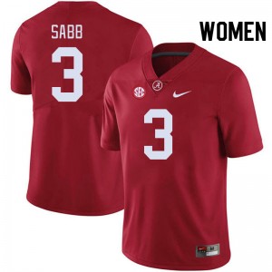 #3 Keon Sabb Bama Crimson Womens Jersey College Football High School 437243-428