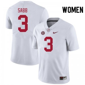 #3 Keon Sabb Bama White Women Jerseys College Football 2025 701589-792
