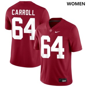 #64 Michael Carroll Bama Crimson Womens Jersey College Football High School 303028-646