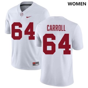 #64 Michael Carroll The Tide White Women's Jerseys College Football Embroidery 930410-439