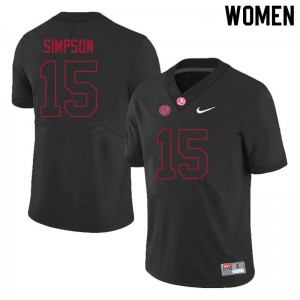 #15 Ty Simpson Bama Black Women Jersey College Football Stitched 448898-163