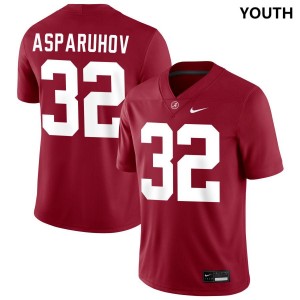 #32 Alex Asparuhov Bama Crimson Youth Jersey College Football NCAA 292628-421