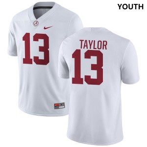 #13 Ivan Taylor Alabama White Youth Jersey College Football Replica 245366-601