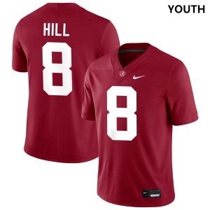 #8 Justin Hill Alabama Crimson Tide Crimson Youth Jersey College Football Embroidery 218219-641